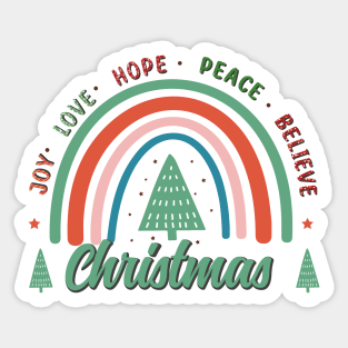 Joy-Love-Hope-Peace-Believe.  Christmas Sticker